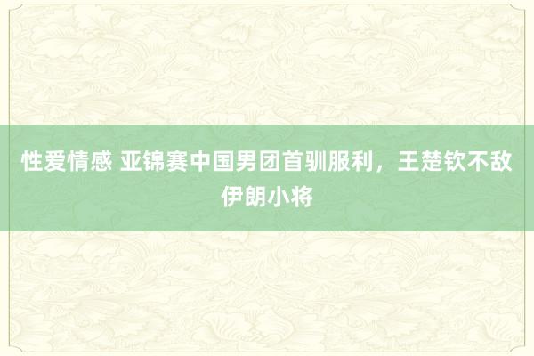 性爱情感 亚锦赛中国男团首驯服利，王楚钦不敌伊朗小将