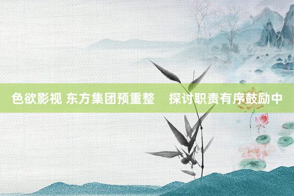 色欲影视 东方集团预重整    探讨职责有序鼓励中