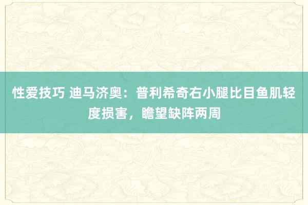 性爱技巧 迪马济奥：普利希奇右小腿比目鱼肌轻度损害，瞻望缺阵两周