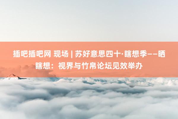 插吧插吧网 现场 | 苏好意思四十·瞎想季——晒瞎想：视界与竹帛论坛见效举办