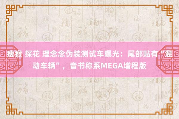 瘦猴 探花 理念念伪装测试车曝光：尾部贴有“混动车辆”，音书称系MEGA增程版