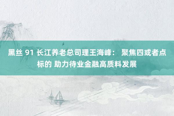 黑丝 91 长江养老总司理王海峰： 聚焦四或者点标的 助力待业金融高质料发展