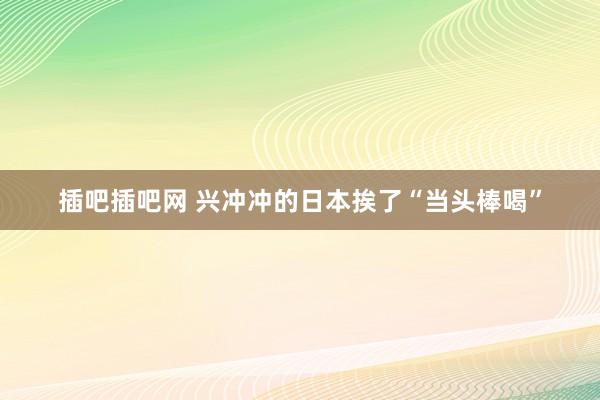 插吧插吧网 兴冲冲的日本挨了“当头棒喝”