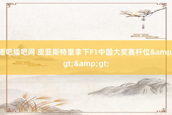 插吧插吧网 皮亚斯特里拿下F1中国大奖赛杆位&gt;&gt;