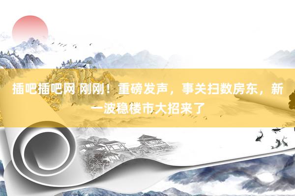 插吧插吧网 刚刚！重磅发声，事关扫数房东，新一波稳楼市大招来了