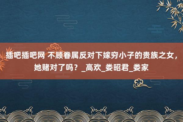 插吧插吧网 不顾眷属反对下嫁穷小子的贵族之女，她赌对了吗？_高欢_娄昭君_娄家