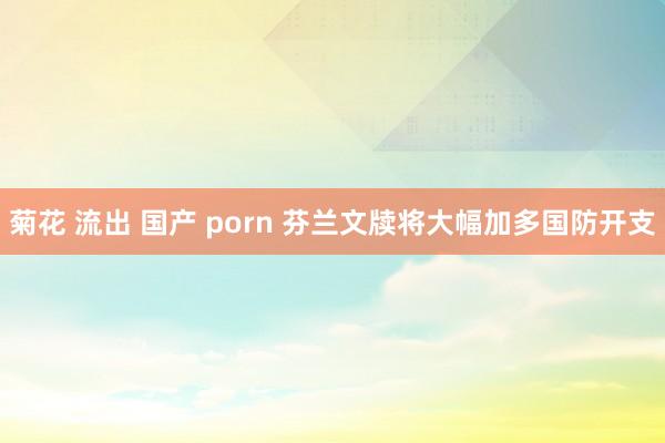 菊花 流出 国产 porn 芬兰文牍将大幅加多国防开支
