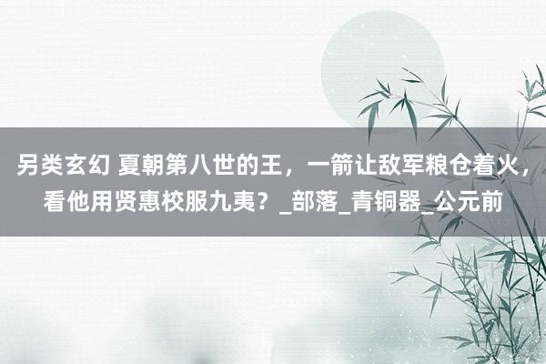 另类玄幻 夏朝第八世的王，一箭让敌军粮仓着火，看他用贤惠校服九夷？_部落_青铜器_公元前