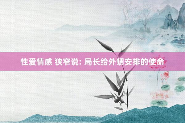 性爱情感 狭窄说: 局长给外甥安排的使命