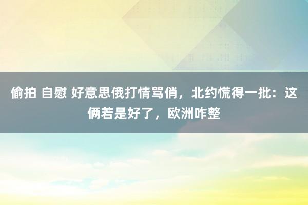 偷拍 自慰 好意思俄打情骂俏，北约慌得一批：这俩若是好了，欧洲咋整