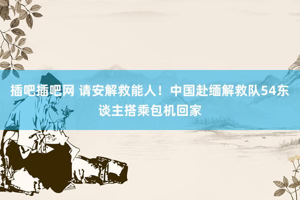 插吧插吧网 请安解救能人！中国赴缅解救队54东谈主搭乘包机回家