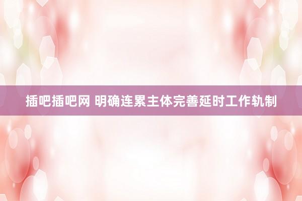 插吧插吧网 明确连累主体完善延时工作轨制