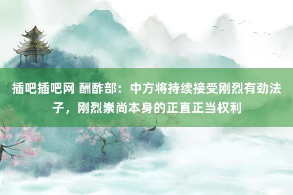 插吧插吧网 酬酢部：中方将持续接受刚烈有劲法子，刚烈崇尚本身的正直正当权利