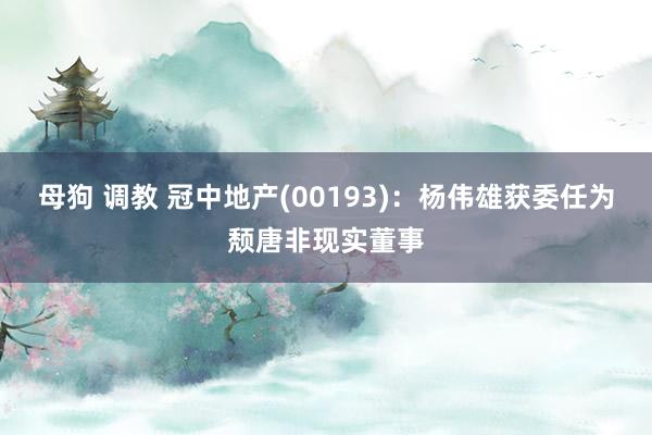 母狗 调教 冠中地产(00193)：杨伟雄获委任为颓唐非现实董事