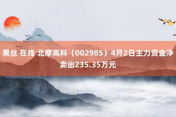 黑丝 在线 北摩高科（002985）4月2日主力资金净卖出235.35万元
