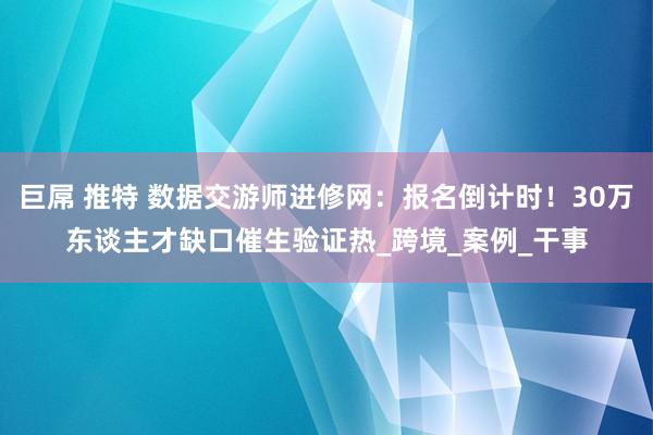 巨屌 推特 数据交游师进修网：报名倒计时！30万东谈主才缺口催生验证热_跨境_案例_干事