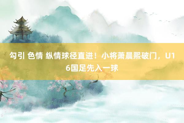 勾引 色情 纵情球径直进！小将萧晨熙破门，U16国足先入一球