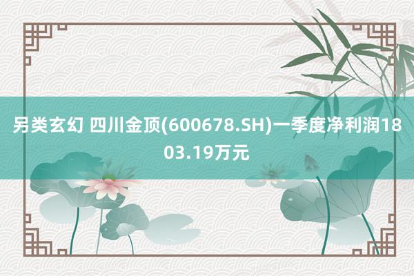 另类玄幻 四川金顶(600678.SH)一季度净利润1803.19万元