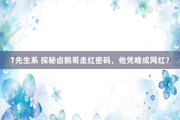 T先生系 探秘卤鹅哥走红密码，他凭啥成网红？